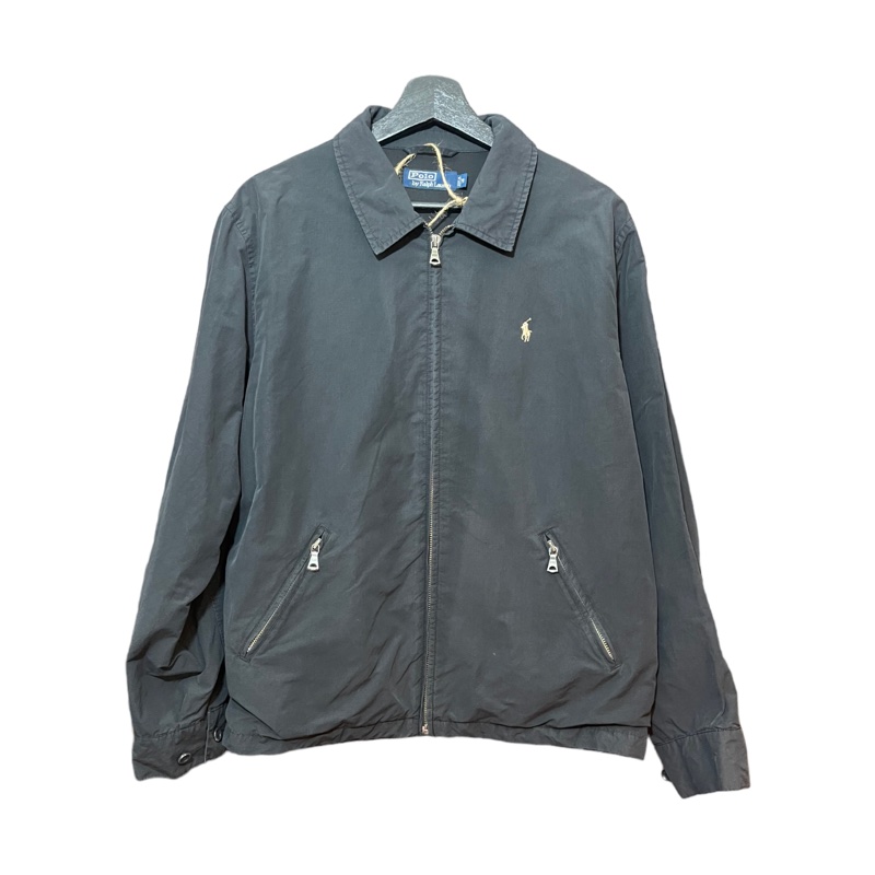 顛復古⚡️90年代Ralph Lauren深藍色系經典立領法國版哈靈頓外套❤️古著男女皆可F1218001-0