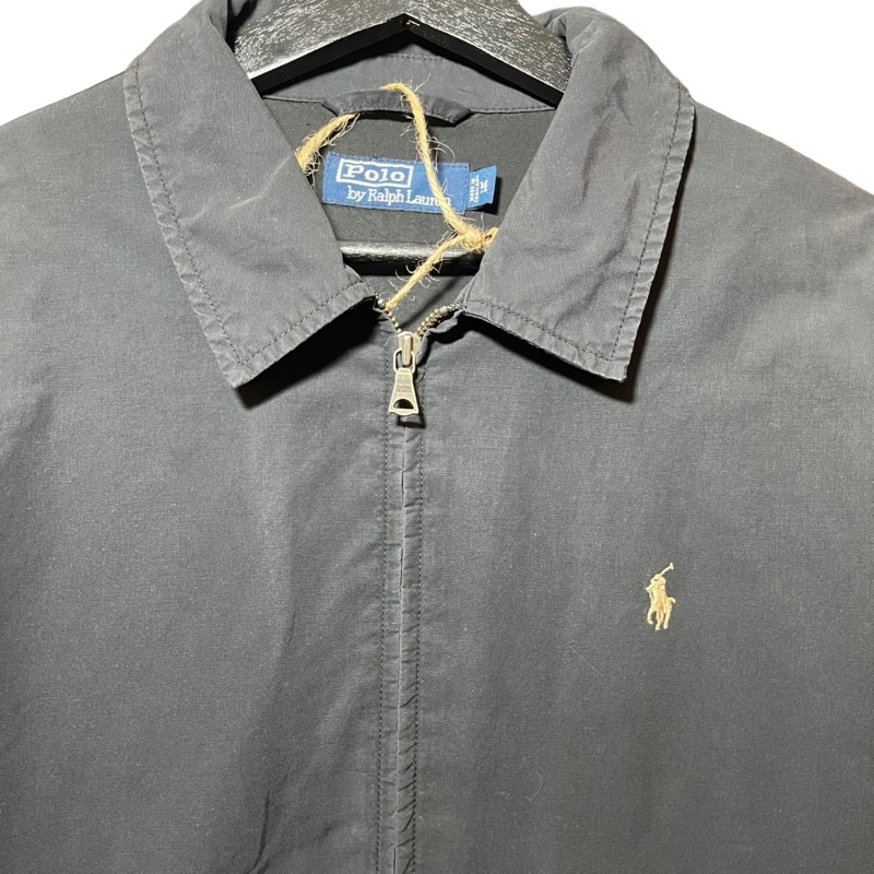 顛復古⚡️90年代Ralph Lauren深藍色系經典立領法國版哈靈頓外套❤️古著男女皆可F1218001-1