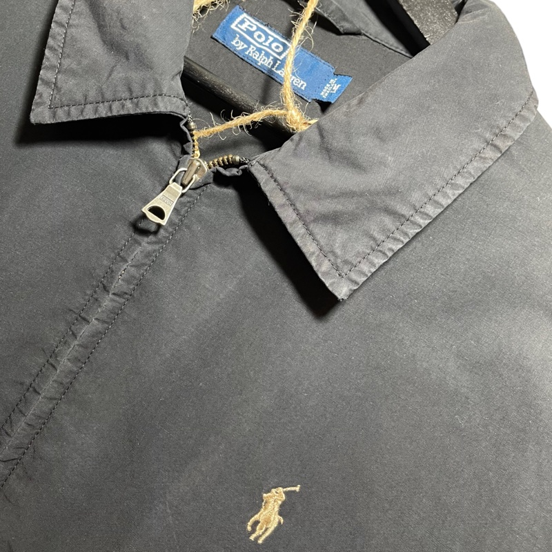 顛復古⚡️90年代Ralph Lauren深藍色系經典立領法國版哈靈頓外套❤️古著男女皆可F1218001-2