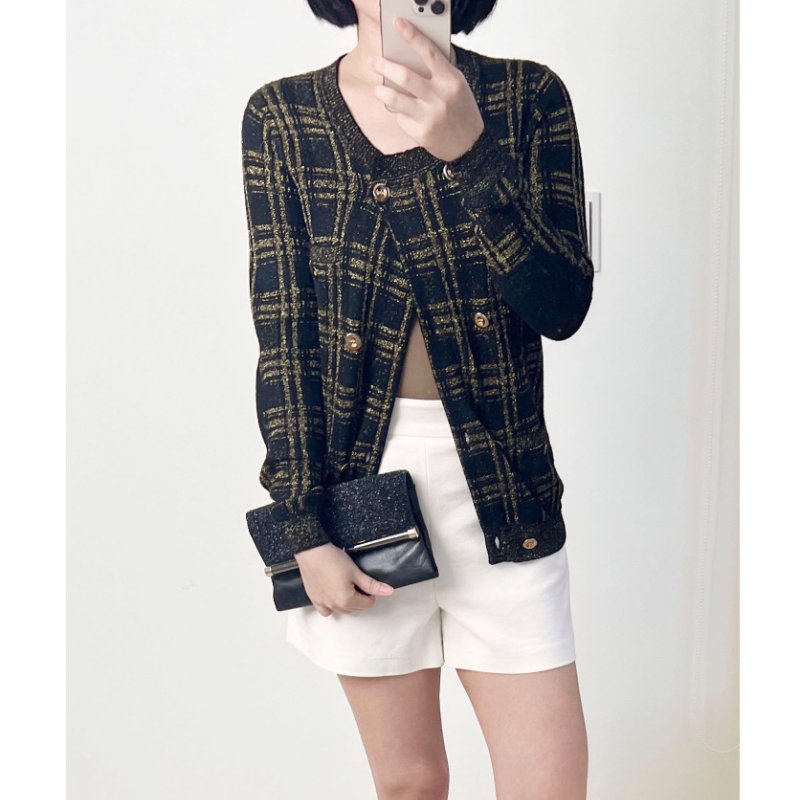 3.1 PHILLIP LIM 黑x古銅羊毛針織小外套-0