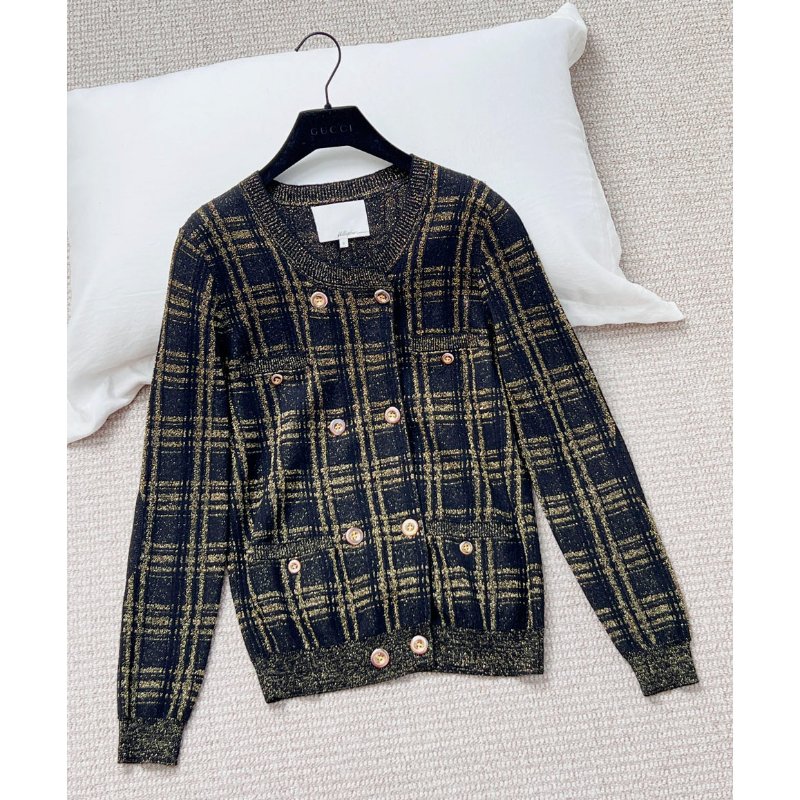 3.1 PHILLIP LIM 黑x古銅羊毛針織小外套-2