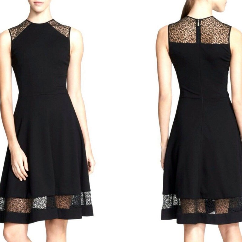 吳季剛 JASON WU 黑色肩膀紗網蕾絲洋裝-2