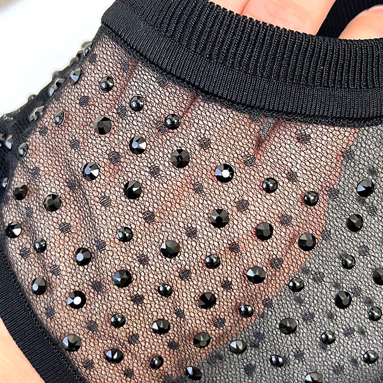 吳季剛 JASON WU 黑色領口透膚蕾絲洋裝 (燙鑽珍珠版)-7