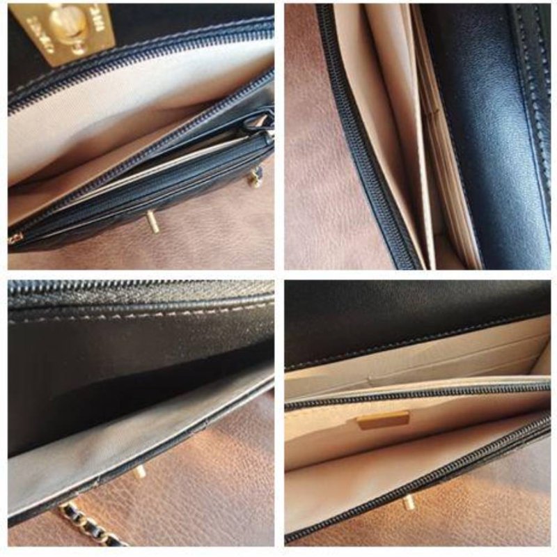 CHANEL 經典雙C LOGO 菱格粒紋小羊皮金球 WOC三用金球鏈條 側/斜背包 黑色 芯片款-7