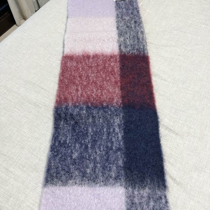 全新正品 COS 流蘇飾馬海毛混紡格紋圍巾-2