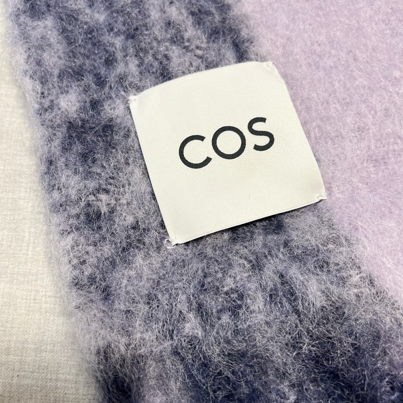 全新正品 COS 流蘇飾馬海毛混紡格紋圍巾-4