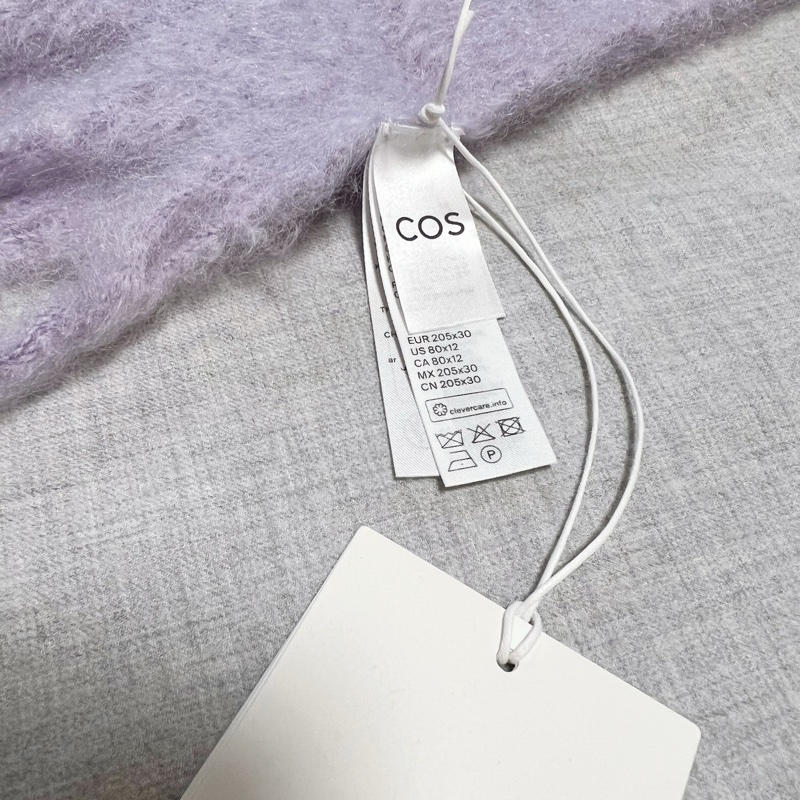 全新正品 COS 流蘇飾馬海毛混紡格紋圍巾-5