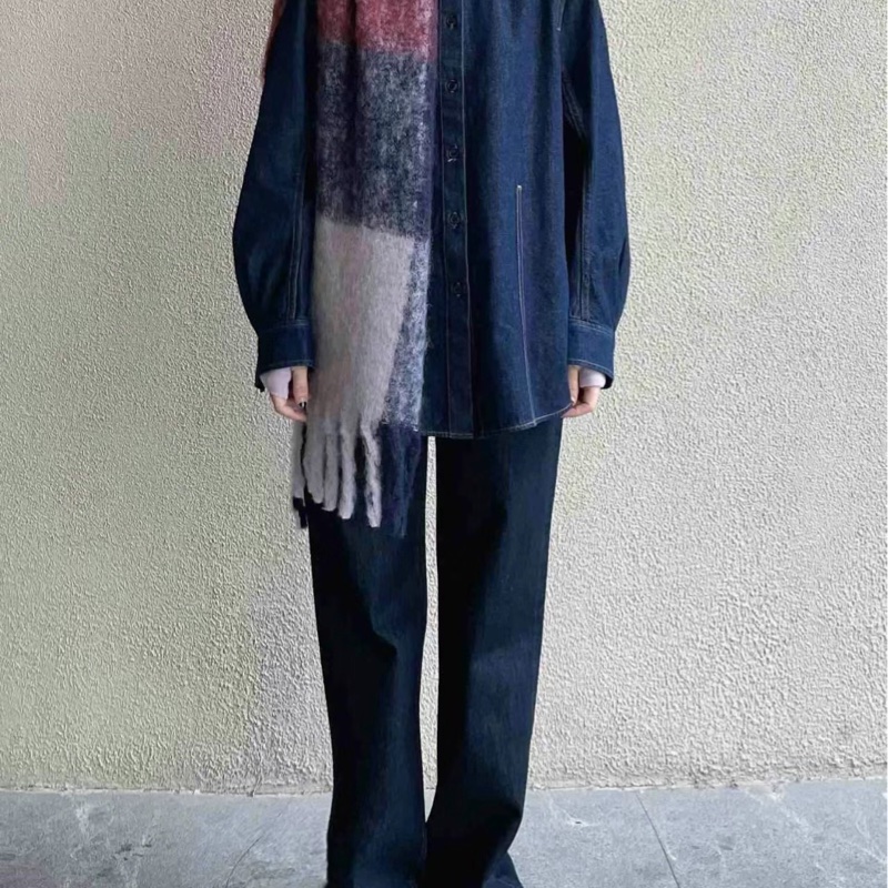 全新正品 COS 流蘇飾馬海毛混紡格紋圍巾-11