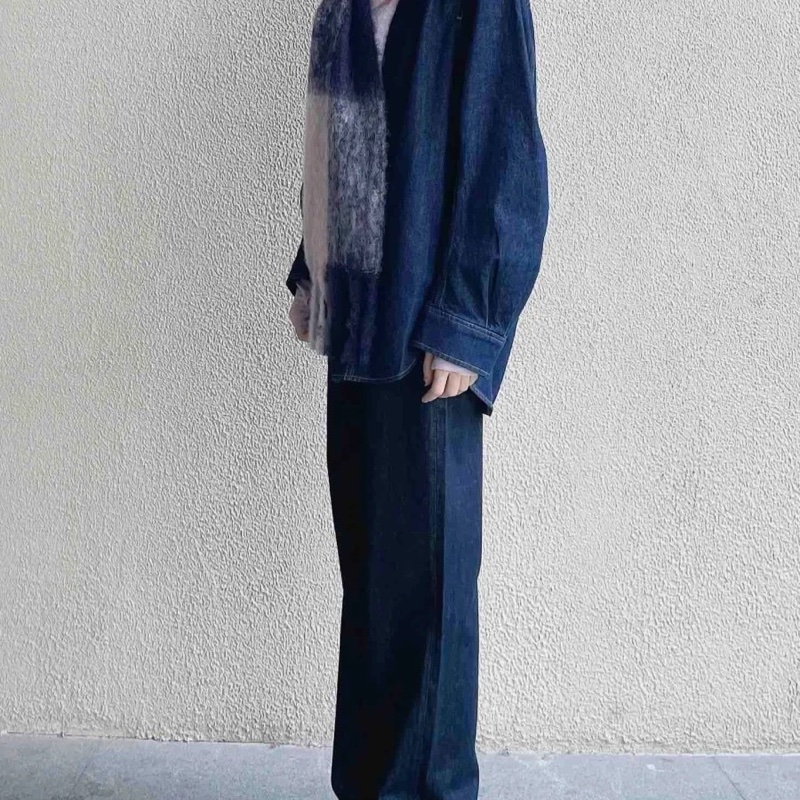 全新正品 COS 流蘇飾馬海毛混紡格紋圍巾-12