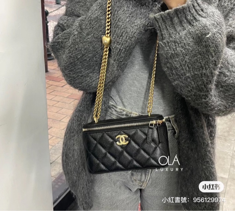 CHANEL 爆款愛心調節扣荔枝 #長盒子 / #斜背包 / #肩背包 芯片款🔥-1