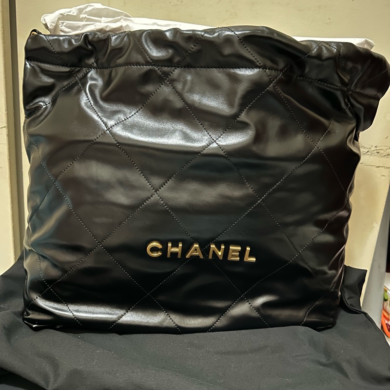 Chanel 香奈兒 垃圾包 黑金 中號-2