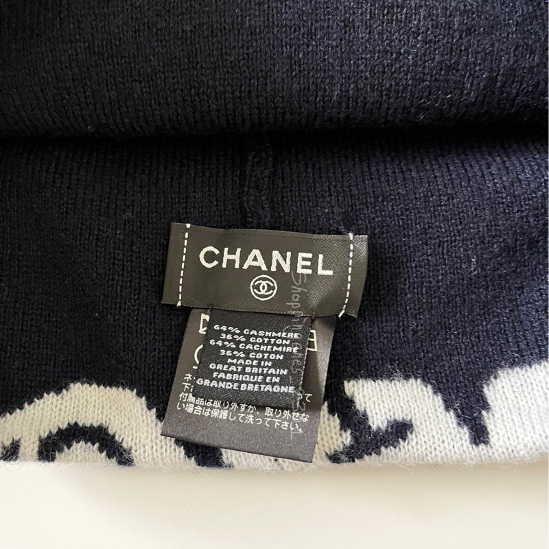 🈚️已售出🈚️CHANEL 香奈兒 24c新款 藏藍色 薄款毛帽 冷帽-3