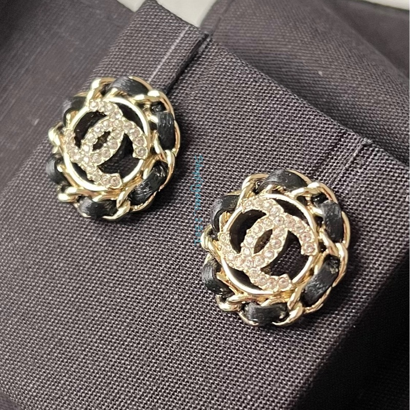 CHANEL 香奈兒 皮穿鍊 圓形耳環 經典款❗️尚未抵台-8