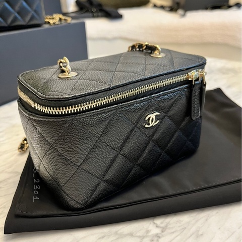 CHANEL 香奈兒 經典荔枝牛皮 黑金 長盒子❗️尚未抵台