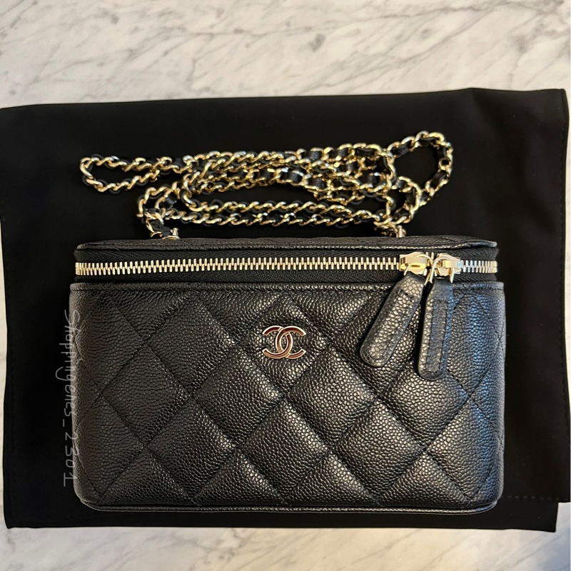 CHANEL 香奈兒 經典荔枝牛皮 黑金 長盒子❗️尚未抵台-1