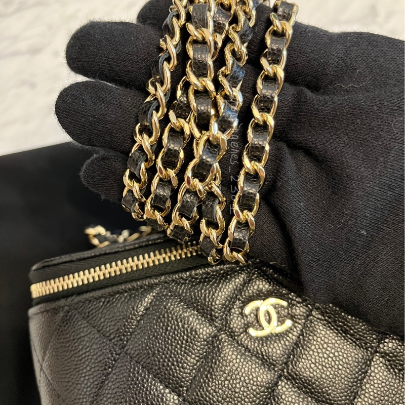 CHANEL 香奈兒 經典荔枝牛皮 黑金 長盒子❗️尚未抵台-7