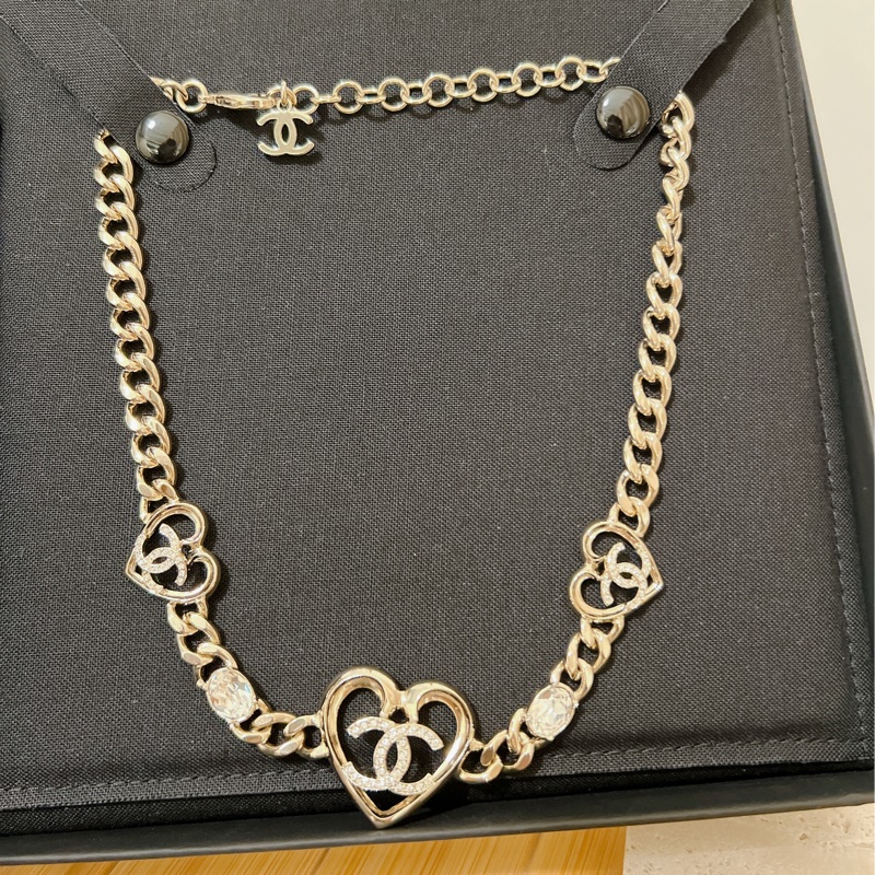 全新 23C Chanel necklace / choker 愛心水鑽 短項鍊-4