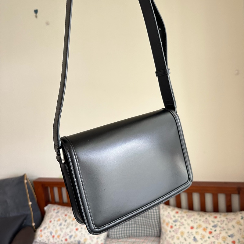 ysl solferino中款黑銀豆腐包-5