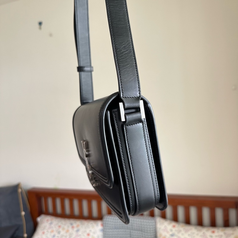 ysl solferino中款黑銀豆腐包-6