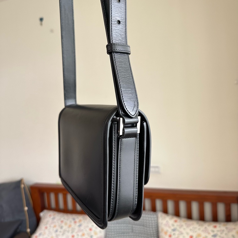 ysl solferino中款黑銀豆腐包-7