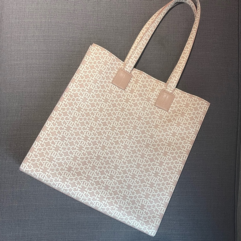 Bally Crystalia粉色Logo皮標牛皮托特包-1