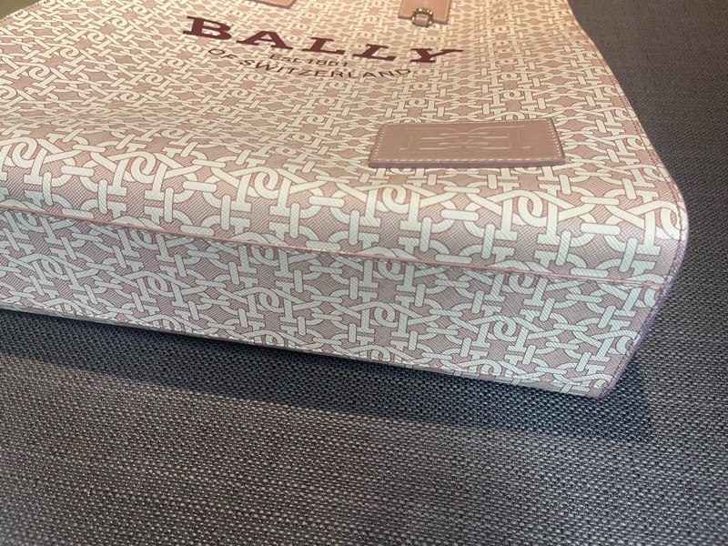 Bally Crystalia粉色Logo皮標牛皮托特包-4