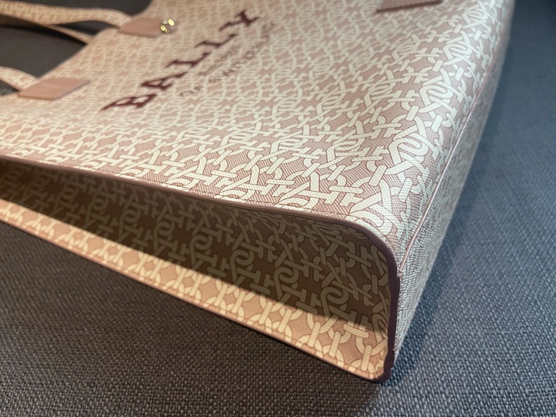 Bally Crystalia粉色Logo皮標牛皮托特包-17