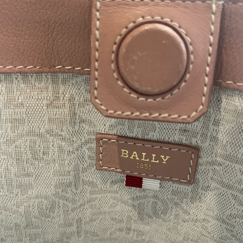 Bally Crystalia粉色Logo皮標牛皮托特包-19