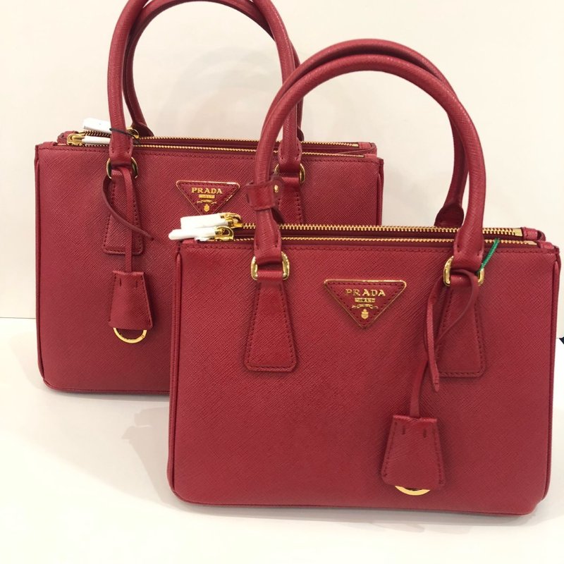 【促銷品】Prada 1BA896 倒三角標 Saffiano牛皮 小款Galleria 殺手包 紅色-1