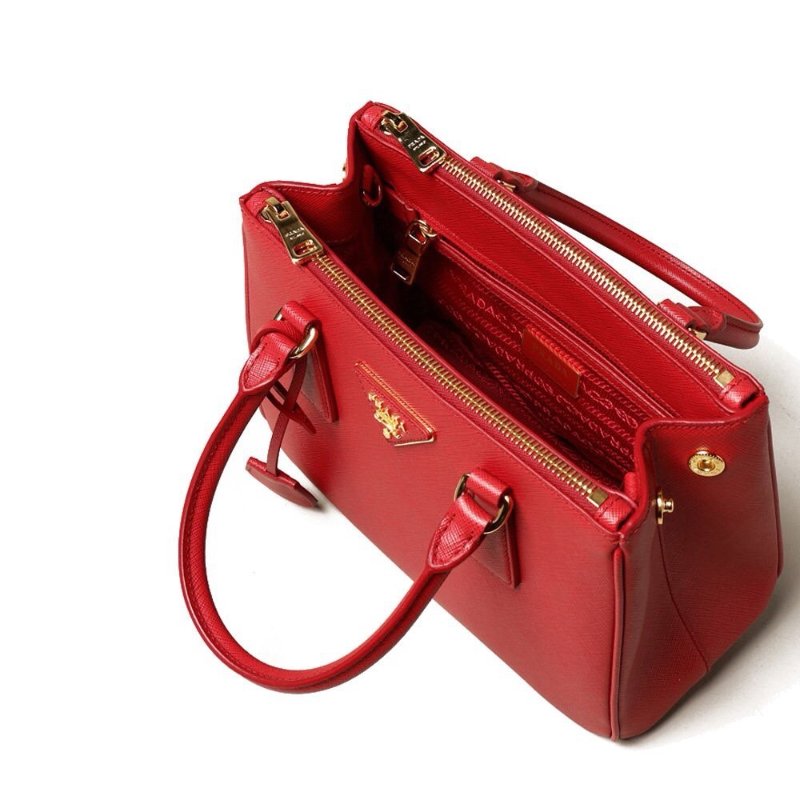 【促銷品】Prada 1BA896 倒三角標 Saffiano牛皮 小款Galleria 殺手包 紅色-2