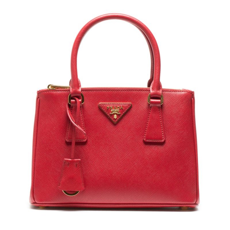【促銷品】Prada 1BA896 倒三角標 Saffiano牛皮 小款Galleria 殺手包 紅色-3
