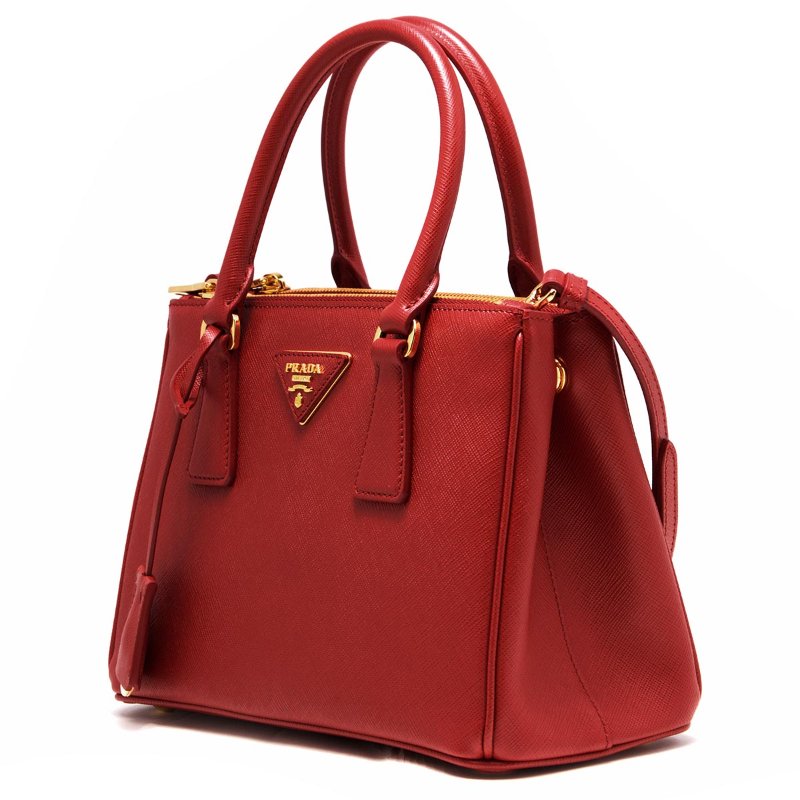 【促銷品】Prada 1BA896 倒三角標 Saffiano牛皮 小款Galleria 殺手包 紅色-6