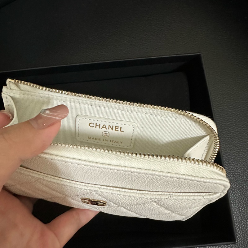 香奈兒23k白色卡包-1