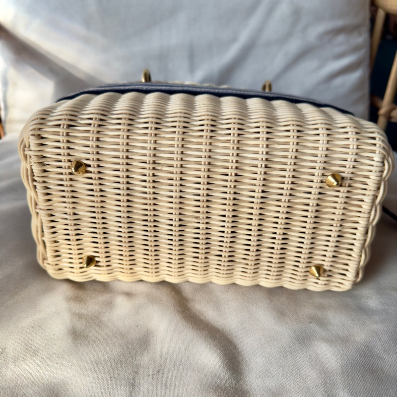 99新 中號Lady Dior Wicker Bag 藤編包黛妃包 台北101 Dior專櫃購入 全配附發票購證正本-1