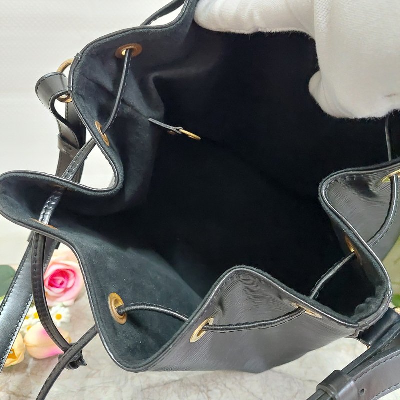 LV EP I 黑色 Vintage🎀現品實拍🎀 牛皮水波紋(中款)水桶包 ~二手約9.2成新以上-4