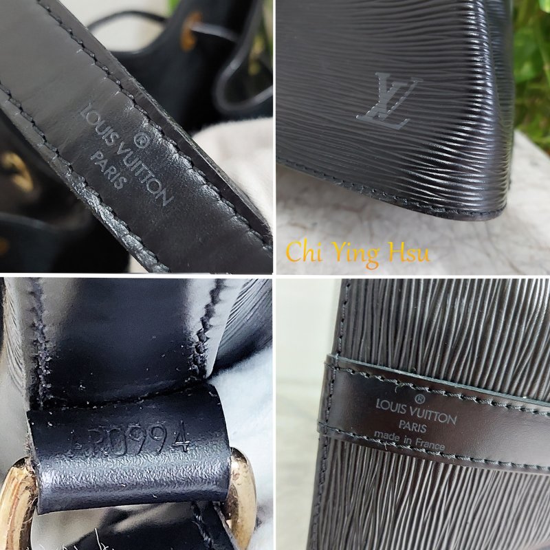 LV EP I 黑色 Vintage🎀現品實拍🎀 牛皮水波紋(中款)水桶包 ~二手約9.2成新以上-17