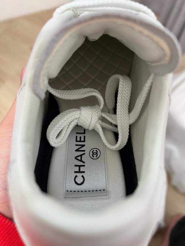 CHANEL 23A双C logo 經典小白鞋-14