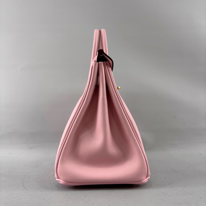 Hermes櫻花粉Swift皮金釦Birkin 25 X刻-2