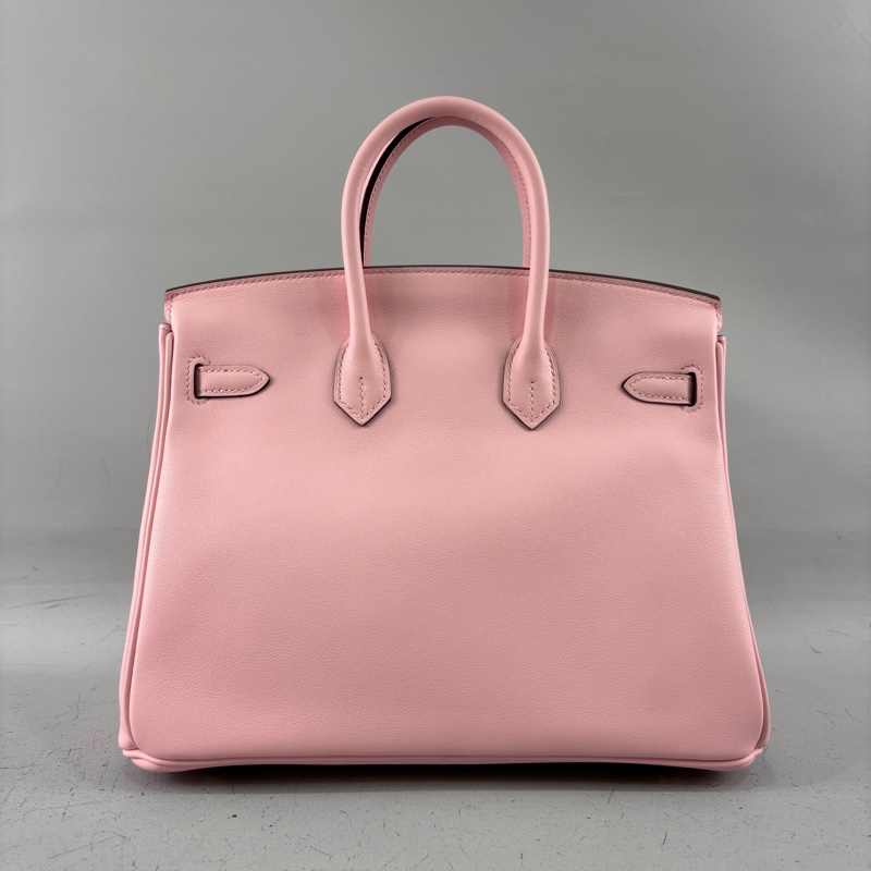 Hermes櫻花粉Swift皮金釦Birkin 25 X刻-3