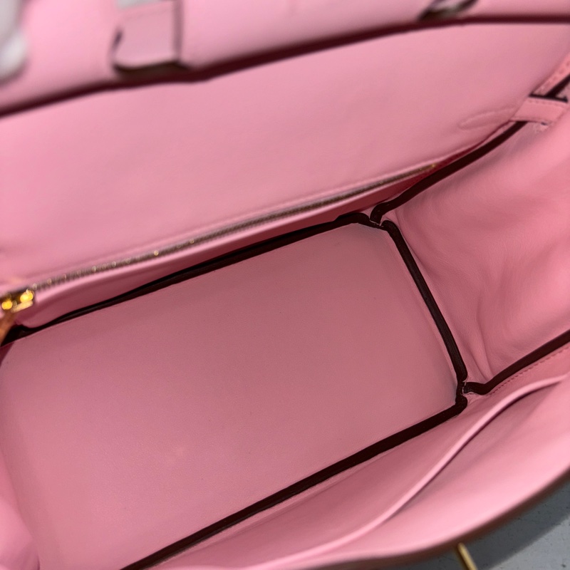 Hermes櫻花粉Swift皮金釦Birkin 25 X刻-22