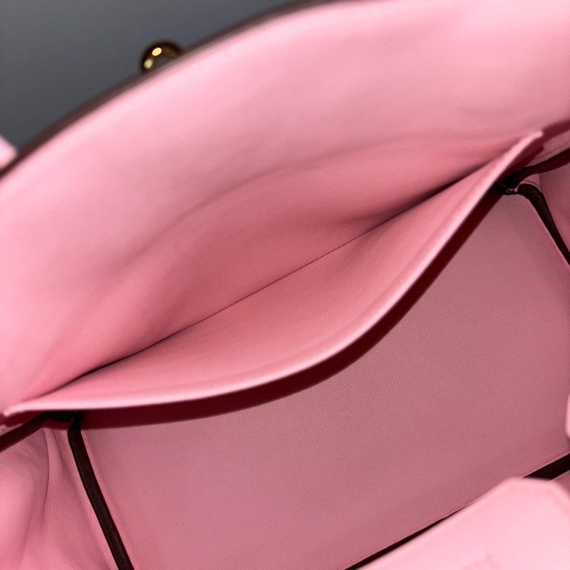 Hermes櫻花粉Swift皮金釦Birkin 25 X刻-25