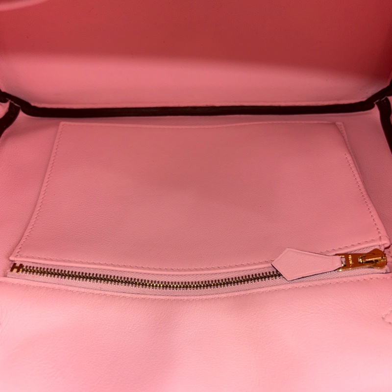 Hermes櫻花粉Swift皮金釦Birkin 25 X刻-26