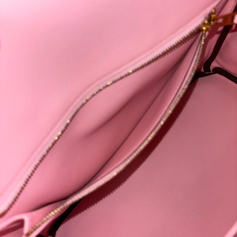 Hermes櫻花粉Swift皮金釦Birkin 25 X刻-28