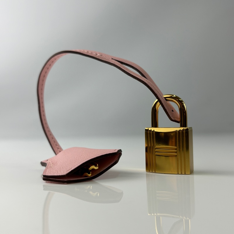 Hermes櫻花粉Swift皮金釦Birkin 25 X刻-29