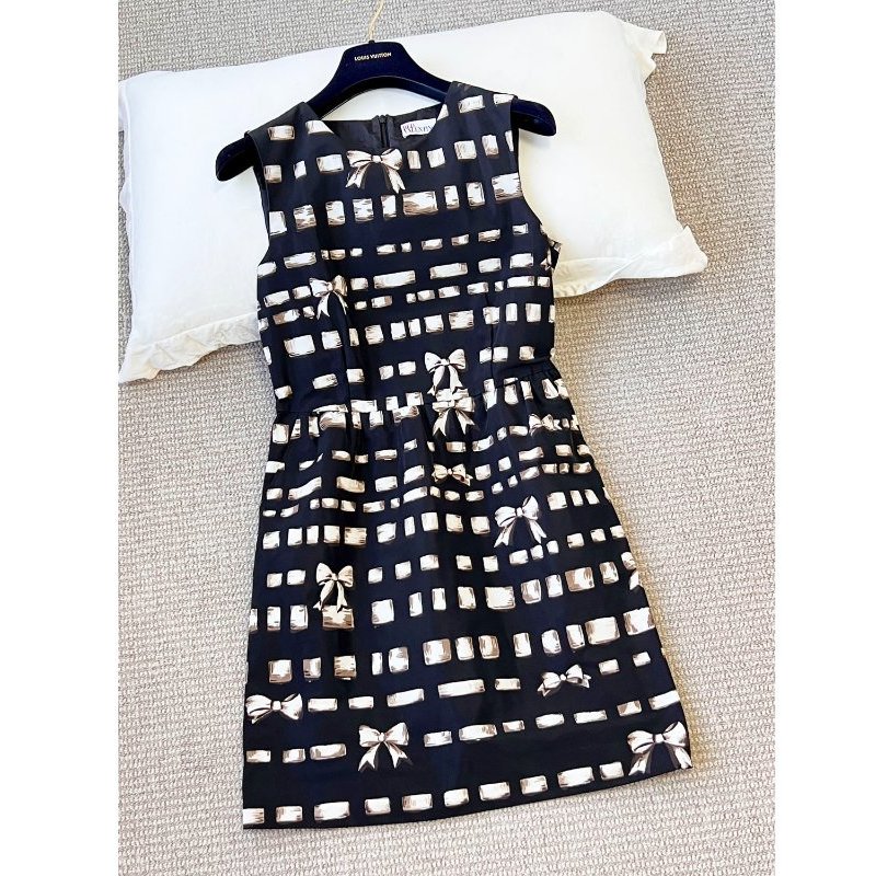 RED VALENTINO 黑色珠寶蝴蝶結小洋裝-4
