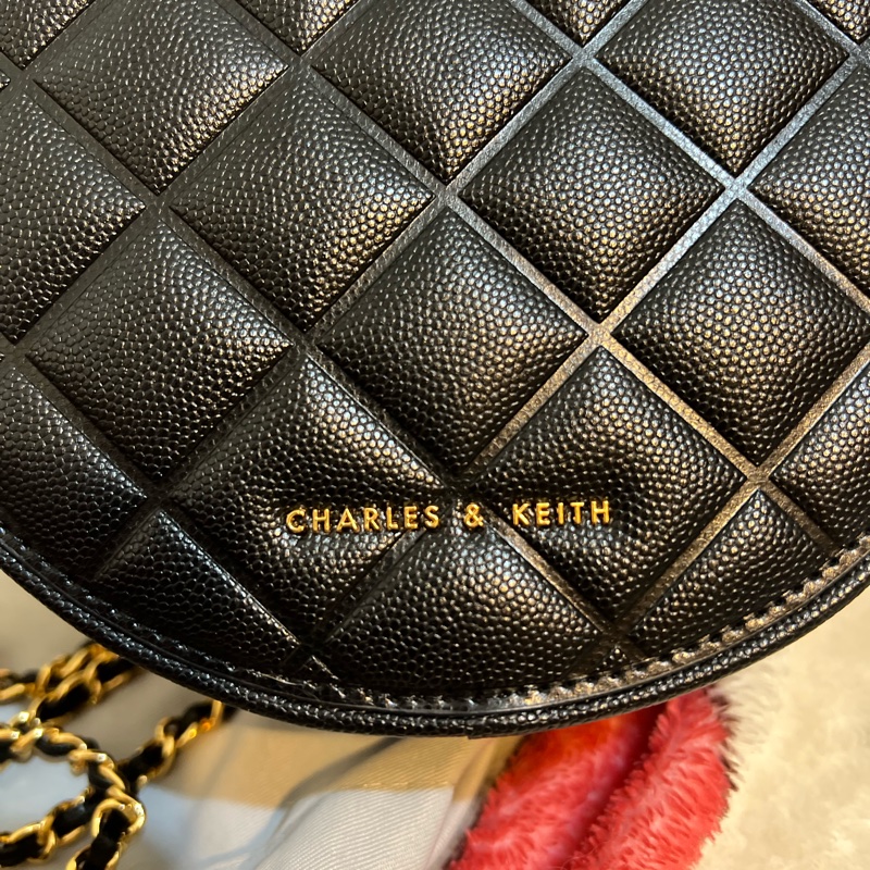 小ck / kwan 菱格鍊帶小圓包 / 黑色 / s-2