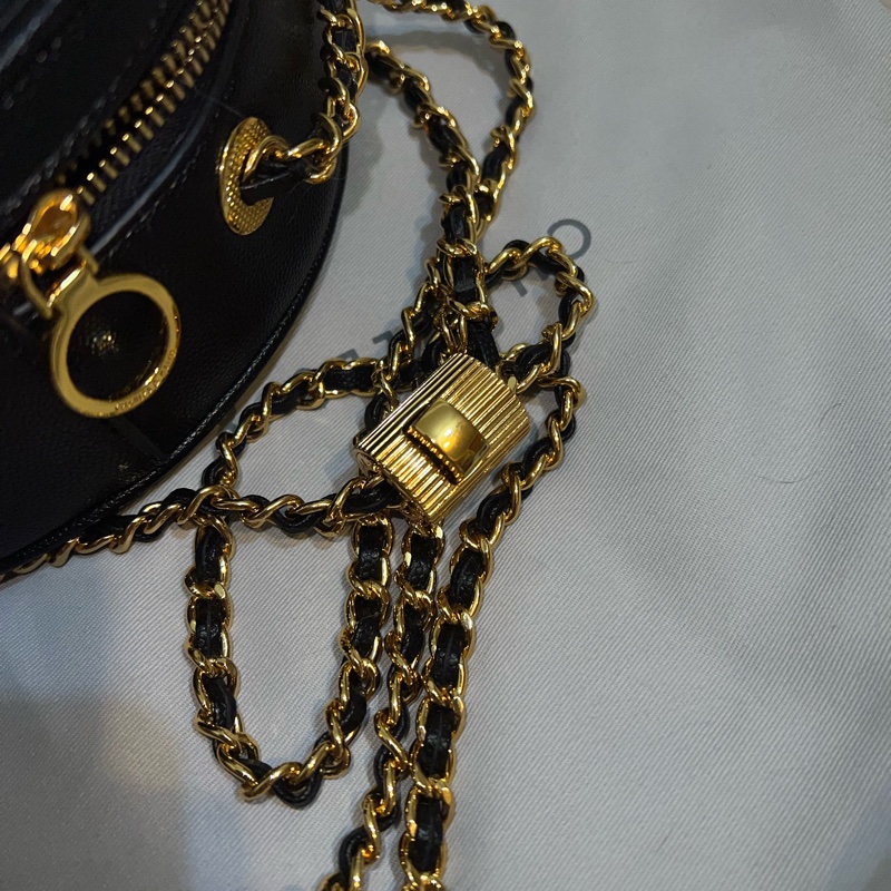 小ck / kwan 菱格鍊帶小圓包 / 黑色 / s-4