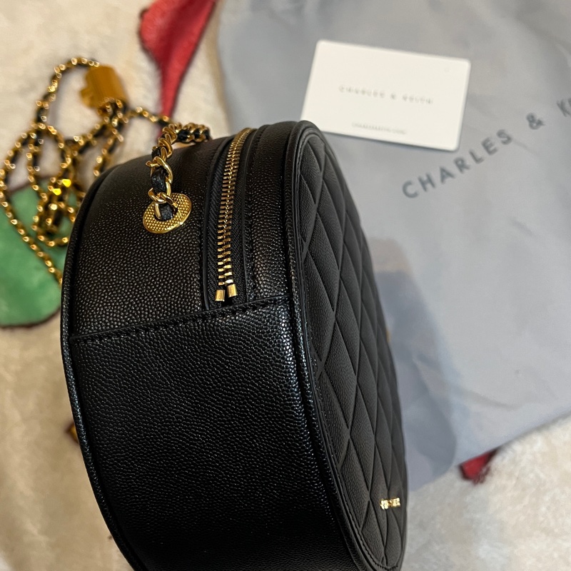 小ck / kwan 菱格鍊帶小圓包 / 黑色 / s-6