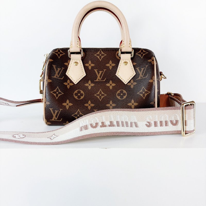 Lv Speedy 20 新款 奶茶色背帶-0