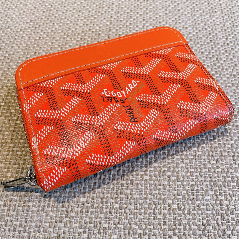 GOYARD 高德雅 Monnaie Matignon Mini 帆布拉鍊零錢包 橘色-1